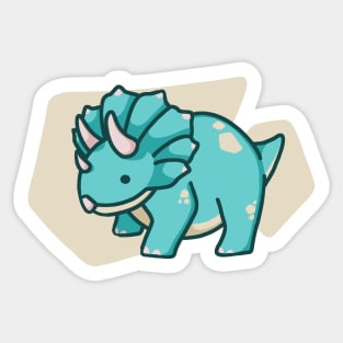 Cute chubby blue dinosaur, dino, triceratops Sticker